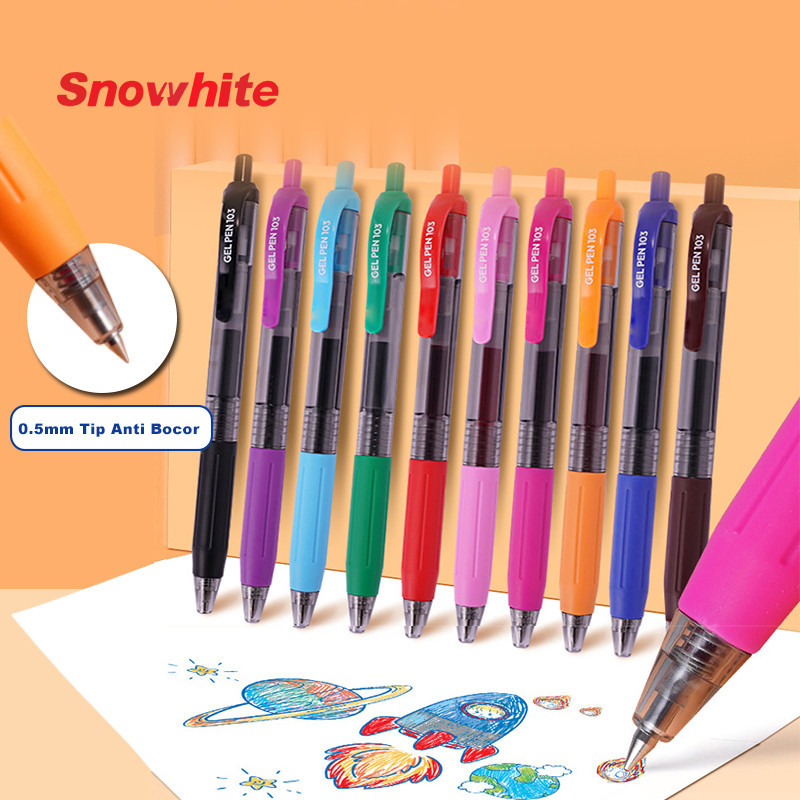 

SNOWHITE Pulpen Gel Pen Warna Pena Mekanik Tinta Gel Warna Lucu Pulpen Sekolah Kantor Tinta Sesuai Pena GPW001