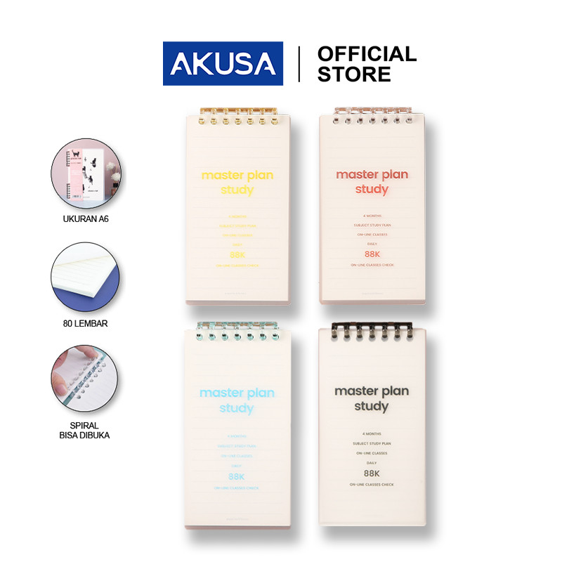 

AKUSA Binder Note Spiral A6 Buku Catatan Sekolah Kantor Aesthetic BN002