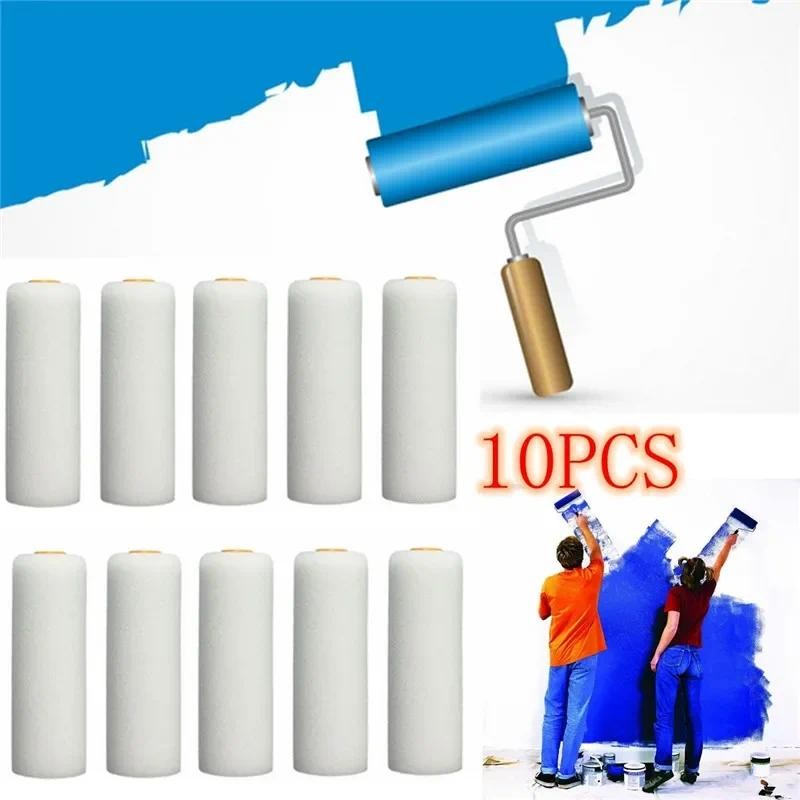 

10PCS 100mm Mini White Durable Foam Paint Roller Sleeves Painting Decorating Sponge Rollers Art Sets Painting Supplies