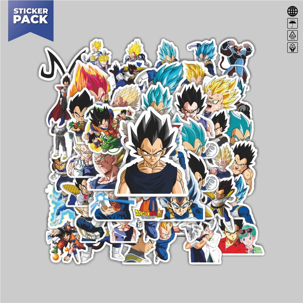 

[100PCS]Stiker Pack Stiker Anime Series Dragon Ball Character Prince Vegeta V2 Dekorasi Lucu Kreatif untuk Notebook, Skateboard, H