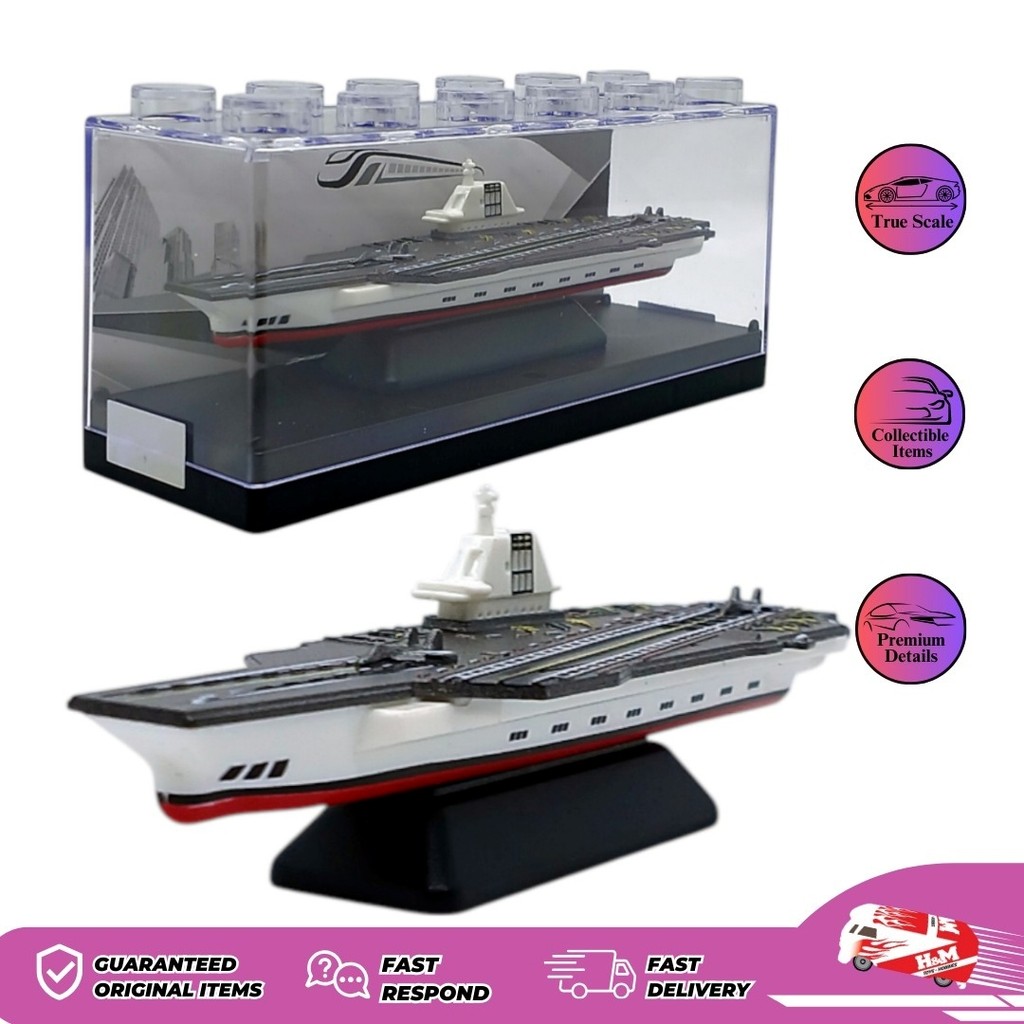 Diecast Kapal Aircraft Carrier (2) - Mainan Kendaraan Kapal Perang - Kemasan Acrilic