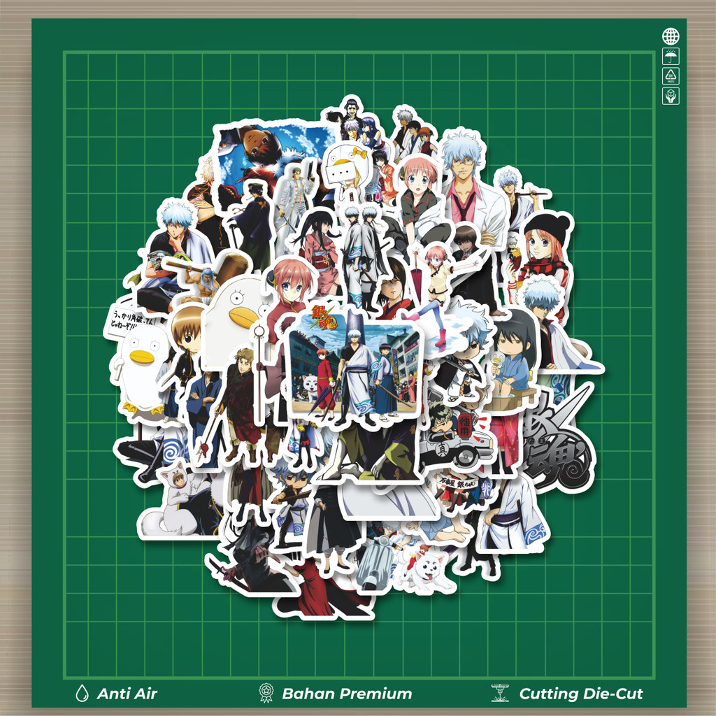 

HOT 50 PCS STIKER Anime Series Gintama Character Mix 1 Fashion Cars Decal Dingin Kartu Album Custom Vinyl Anti Air- Sticker Aesthetic Buku Journal Koper Casing HP Tablet Laptop Helm Motor Botol Minum