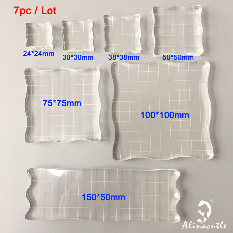 

7pc Multi-size Stamps Acrylic Pad Block Accessories Clear Transpant Stamps Decor DIY Scrapbook Stamping Stickers Acrylic Sheets