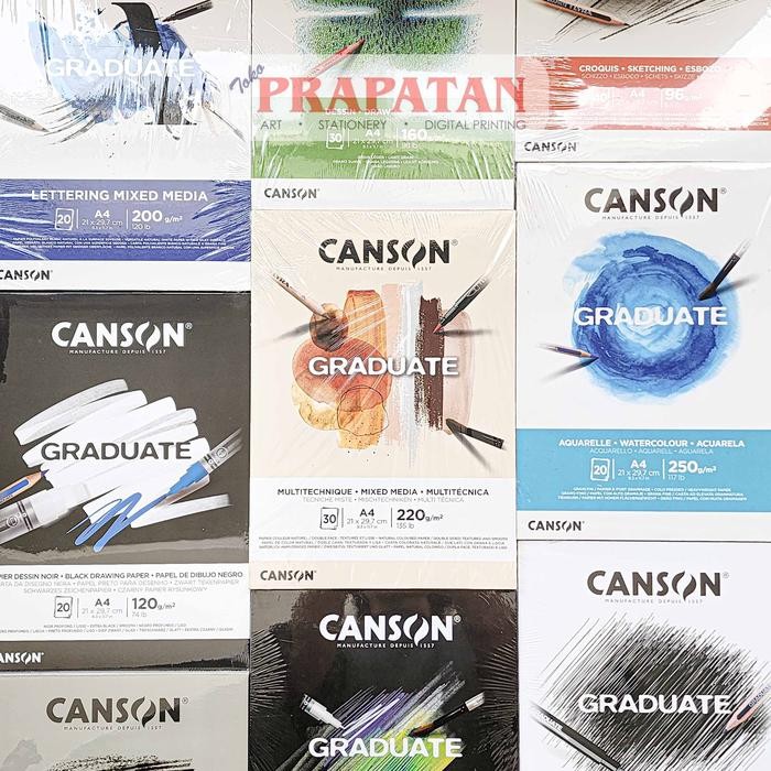 

GRADUATE Canson Drawing Pad A4 | Mix Media | Watercolor | Sketch - TRACING PAPER
