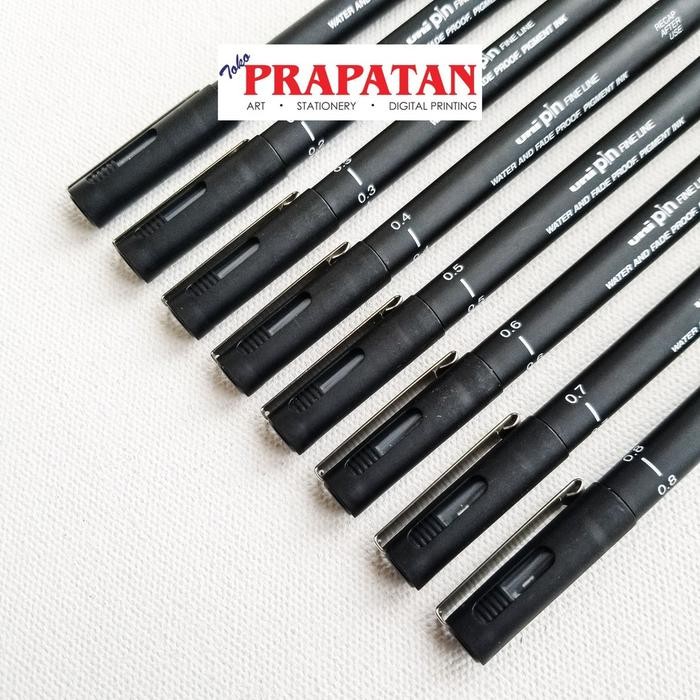 

Uni Pin Drawing Pen Fine Line Boxy 0.1-0.8 Hitam Merah / Pulpen Gambar - 0.2, Hitam