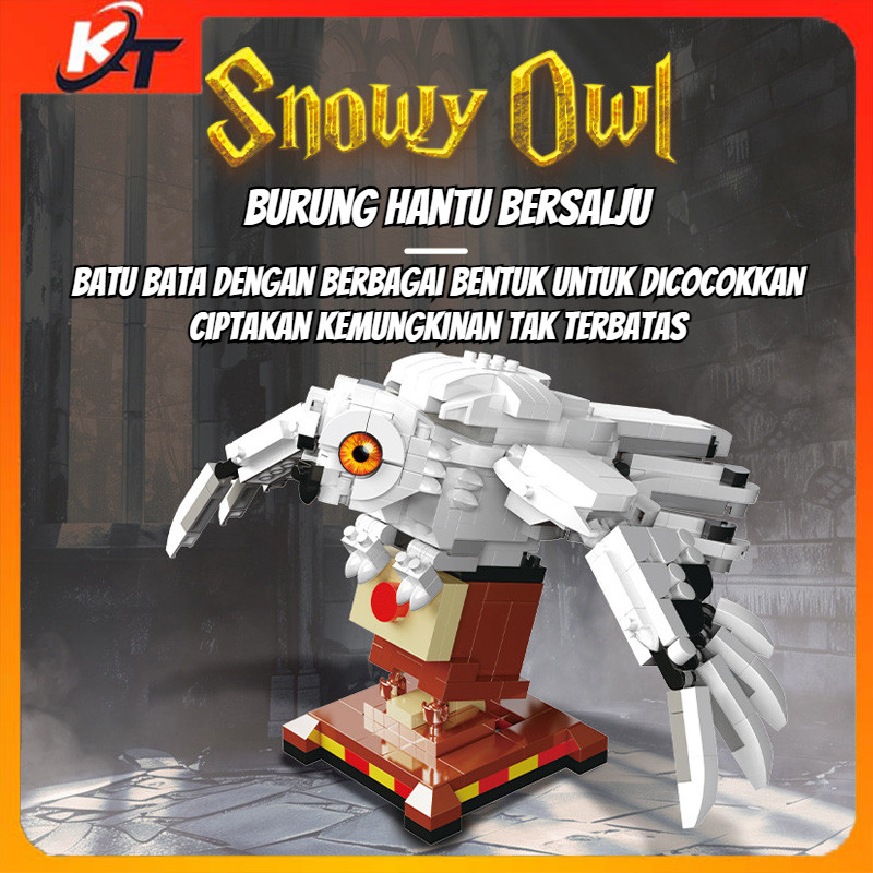 Harry Potter Hedwig Burung Hantu Bata Model Mainan Blok Bangunan Teka-teki Anak-anak Mainan Hadiah K