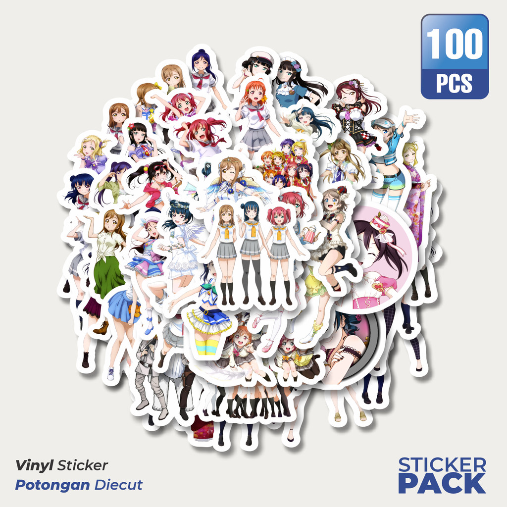 

MURAH 100 PCS Stiker Anime Series Love Live Character Mix 1 Waterproof Aesthetic- Untuk Laptop, Motor, dan Helm - Paper Stationery Pack