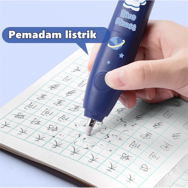 LEMLINGER12 IN 1 Alat Tulis Elektrik Set Perlengkapan Otomatis Anak Perempuan Kado Set Alat Tulis