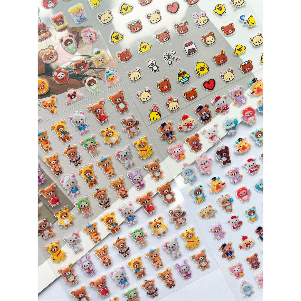 

Cute Rilakkuma Press On Nails Stickers Diy Scrapbook Nails Transfer Slider Stickers Children's Stationery Stickers Toys Gifts