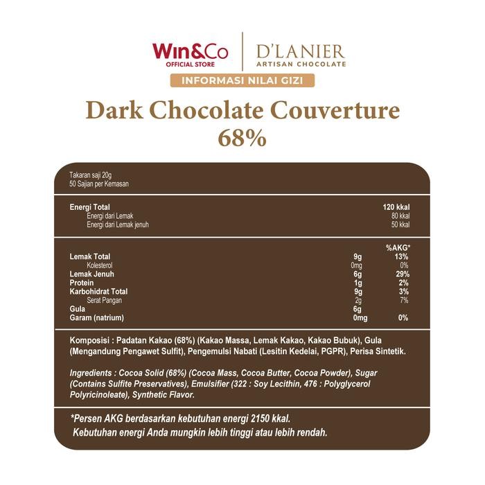 

Promo D'Lanier Dark Chocolate Couverture 68% - 1 kg