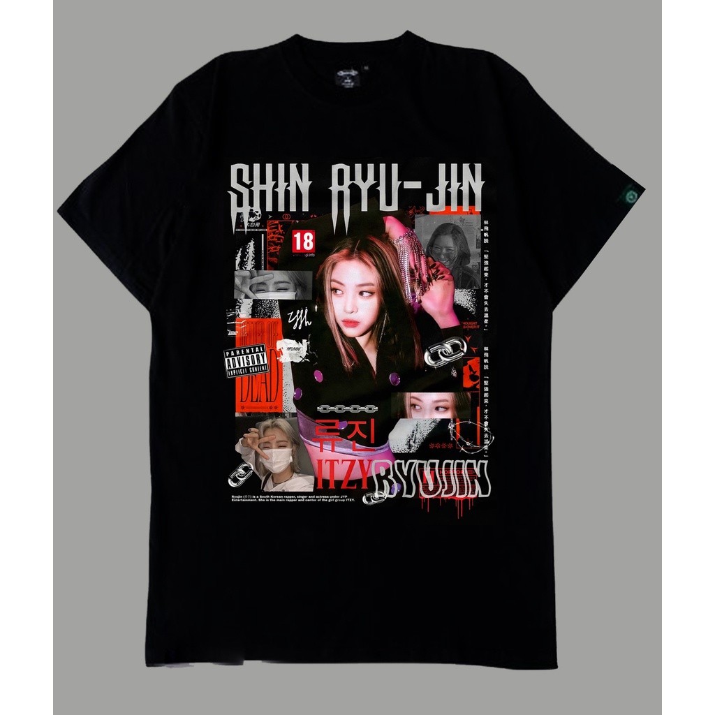 BAJU KAOS ITZY RYUJIN TEE  POTO ART GROUP K-POP T-SHIRT PRIA/WANITA