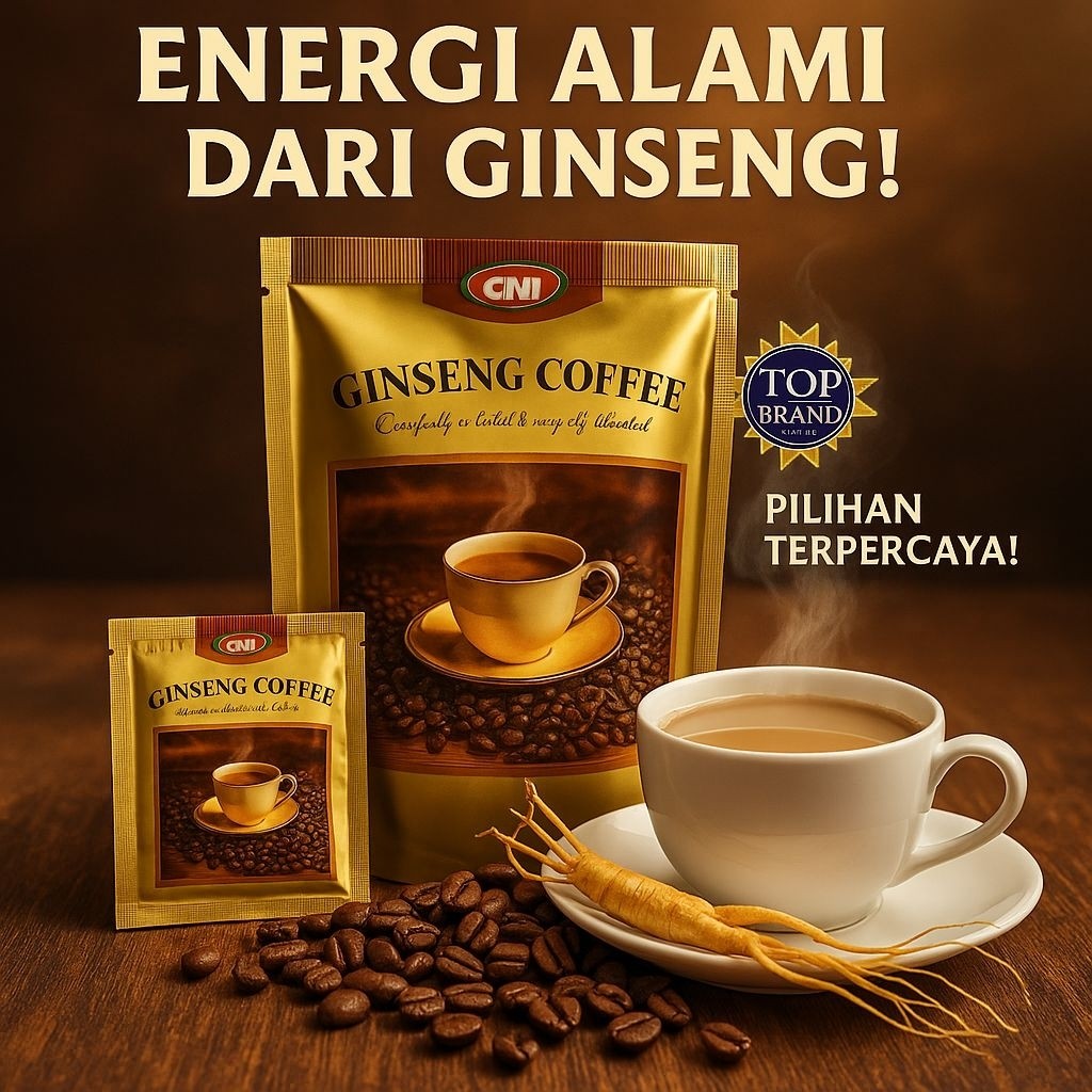 

CNI Kopi Ginseng Merah Biji Gula Arabika & Robusta Top Brand