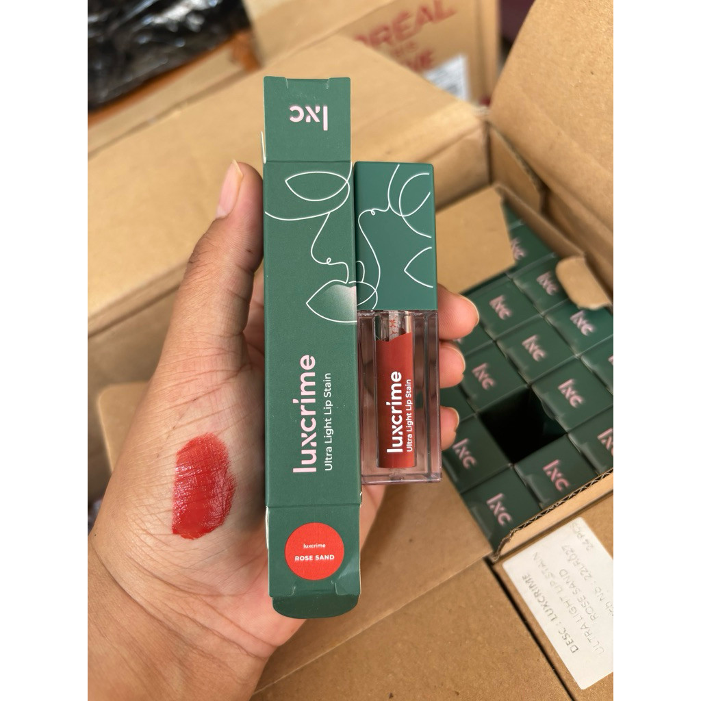 luxcrime lip stain - rose sand