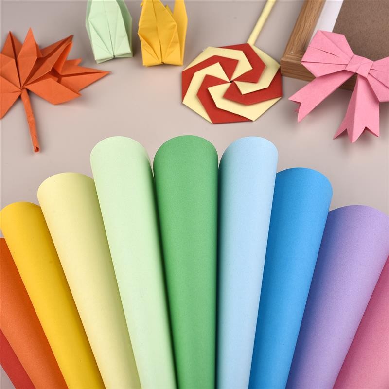 

100pcs Square Origami Paper Kit For Fold Paper 10 Colors Kid Crafts Crane Colorful Papers Confetti Square Folding Double Sides