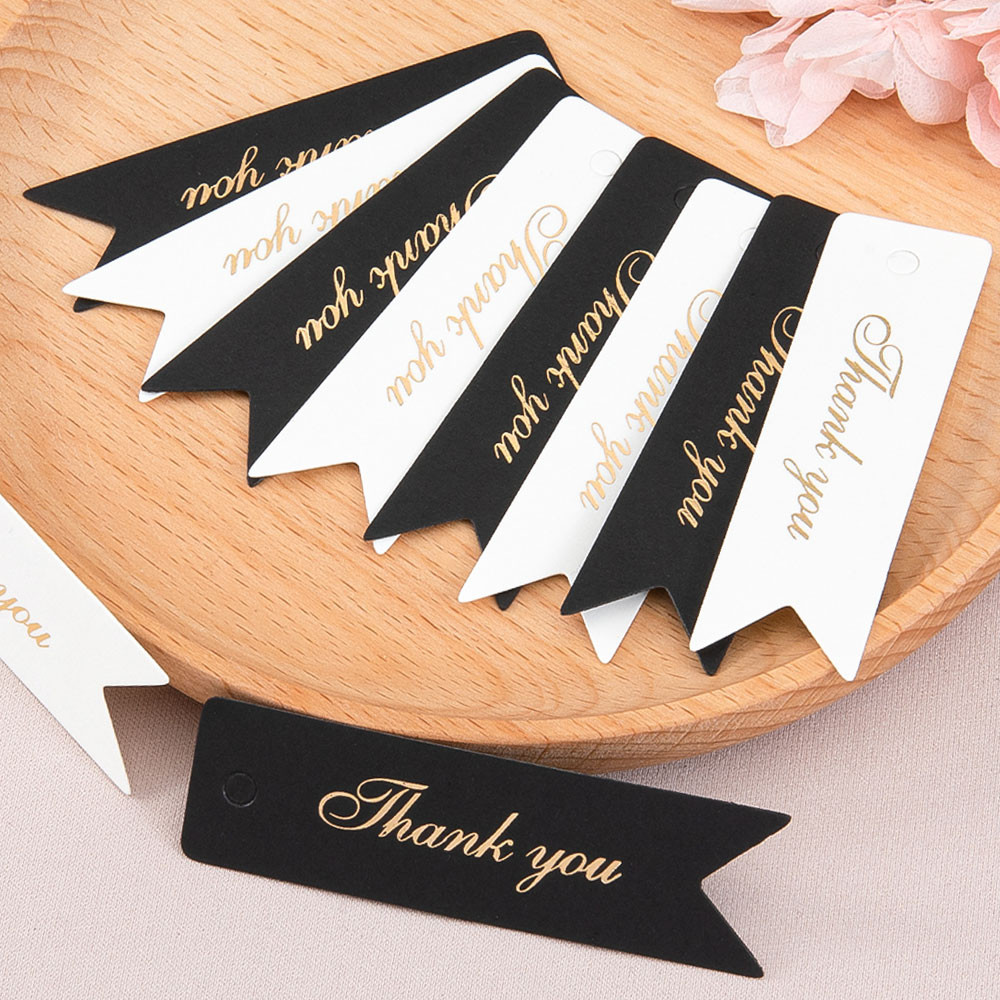 

50pcs Kraft Paper Tags 2x7cm Thank You Hang Labels for DIY Jewelry Packaging Handmade Crafts Gift Decorations Card