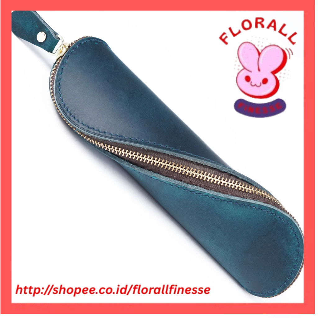 

Creative Zipper Pencil Case Genuine Leather Pens Organizer Pouch Fountain Pen Holder for Kids School Office Stationery Gifts