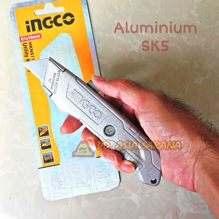 

Pisau Utility Knife INGCO HKNS11615 Cutter Aluminium Tukang Kayu Kulit