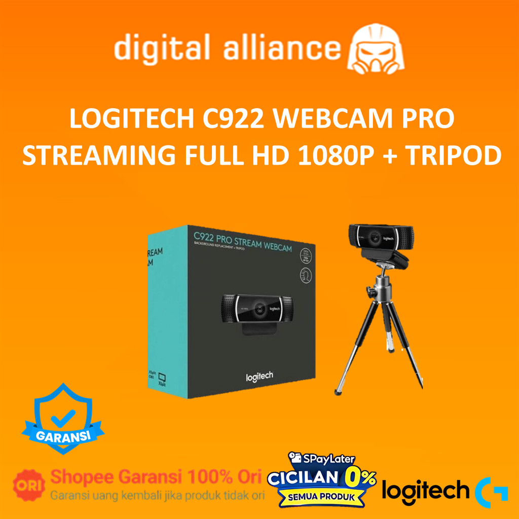 LOGITECH C922 WEBCAM PRO STREAMING FULL HD 1080P + TRIPOD