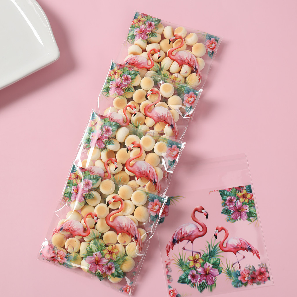 

50/100pcs Hawaiian Flamingo Gift Bag Summer Beach Birthday Party Decorations Kids Favors Cookie Bag Hawaii Luau Tropical Party