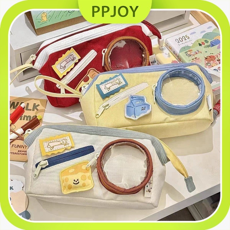 

Ready-TasPensilAesthetic-KapasitasBesar,KotakPensilWanitaTrendi,Multifungsi-SoftcaseKanvasResleting-COD