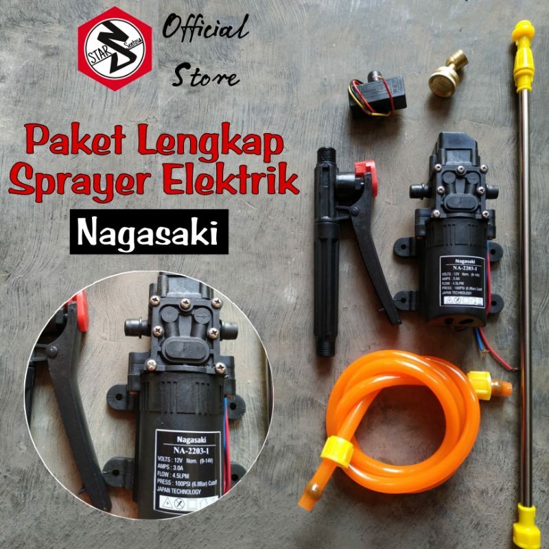 TERLARISPAKET LENGKAP SPRAYER ELEKTRIK DINAMO NAGASAKI NOSEL KUNINGAN/ PAKET SPRAYER ELEKTRIK LENGKA