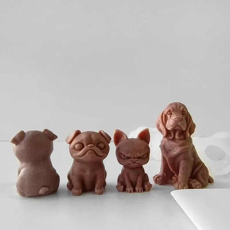 

Cute Puppy Silicone Candle Mold Animal Pet Dog Candle Plaster Mold Handmade Soap Candle Making Supplies