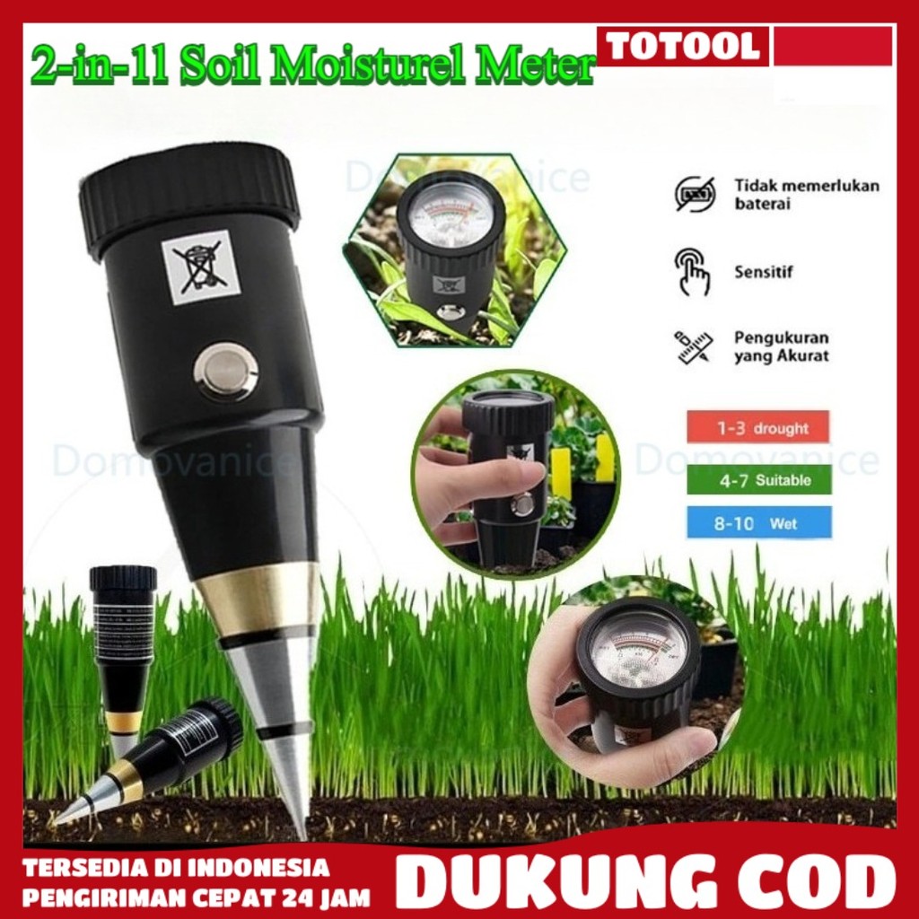 Alat Penggukur Tanah 2 in 1 Pen Type PH Meter Soil Analyzer Tester Meter Alat Ukur PH Tanah COD