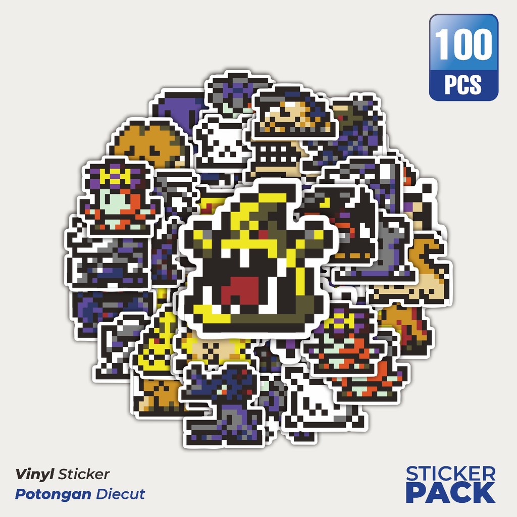 

Super Hemat! 100 PCS Stiker Pixel Digimon V7 Waterproof Aesthetic- Untuk Laptop, Motor, dan Helm - Paper Stationery Pack