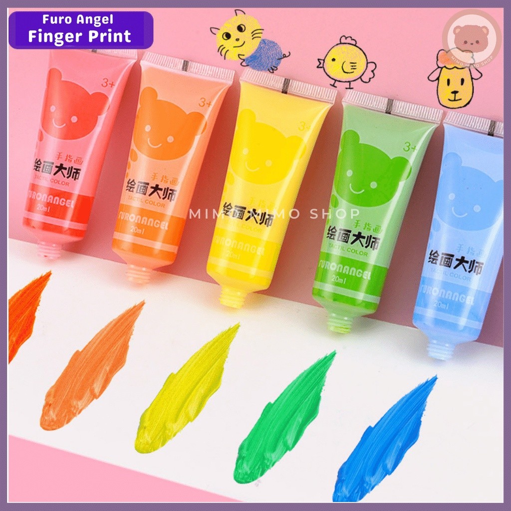 

MIMOKIDS DIY FINGER PAINT WASHABLE FURO ANGEL | CAT TANGAN WARNA NON TOXIC SET EDUKASI ANAK