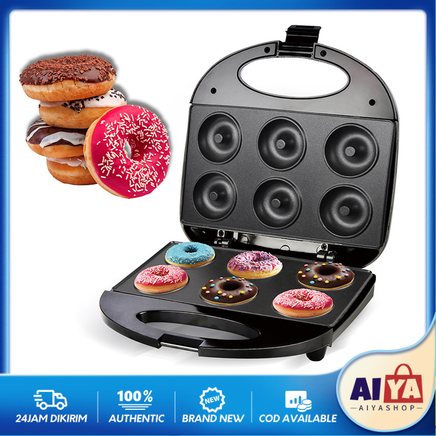 Donut Maker Elektrik Mini 6 Lubang Cetakan Donut Listrik Mesin Kue Donat 220V Donut Maker Machine Al