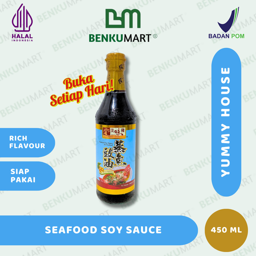 

Yummy House - Seafood Soy Sauce (450 ml) | Seasoned Soy Sauce for Seafood 450ml – Saus Kecap Kedelai Rasa Gurih untuk Makanan Laut