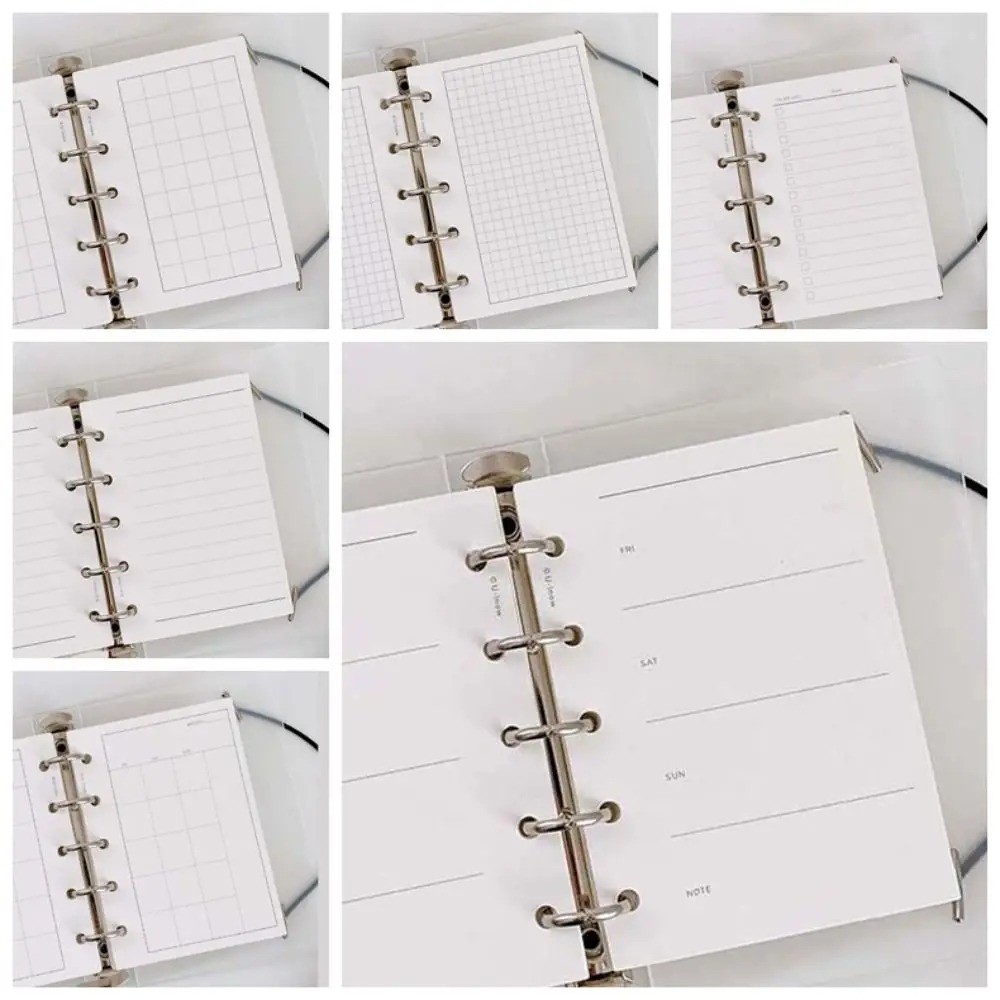 

50Sheets M5 A8 Loose-Leaf Notebook Refill Paper 5-hole Index Inside Page Cards Inner Refill Binder Paper Pages Blank Stationery