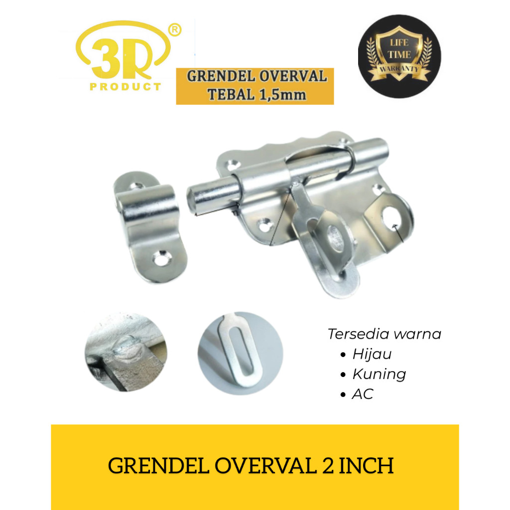 3R Grendel Overval 2 Inch 2" / Grendel Pintu Tebal 2inch