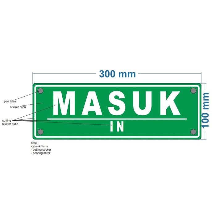 

Akrilik papan nama tempel sticker uk 10x30cm tebal 4mm