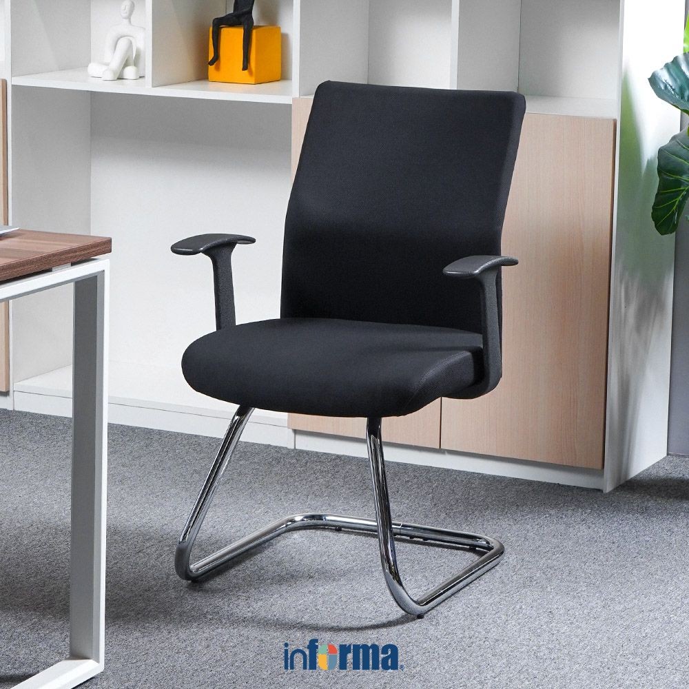 Informa Luke Kursi Tamu Kantor - Hitam Visitor Chair Tempat Duduk Client Furniture Indoor Kantor