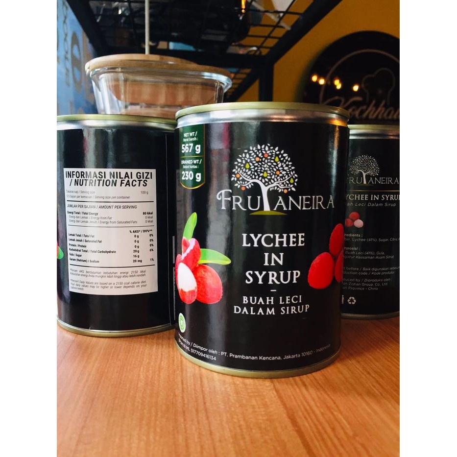 

Promo Frutaneira Lychee In Syrup kaleng Buah Leci kalengan sirup 567gr