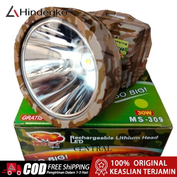 【COD】Senter Kepala Besar Super Terang Senter Kepala LED 50W | SPR Terang Tahan Lama Jarak Sinar Sang