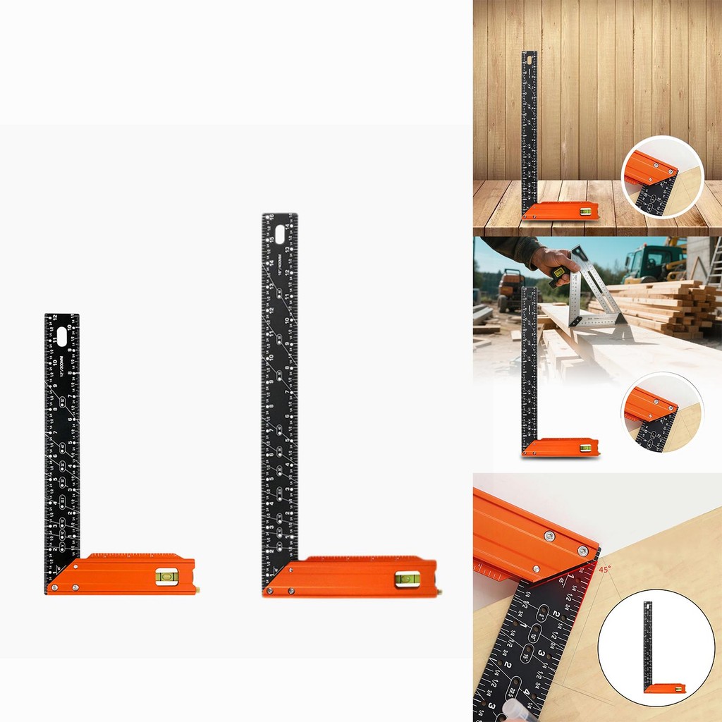 

Carpenter Square Sturdy for Woodworkers Versatile Anodized Right Angle Ruler