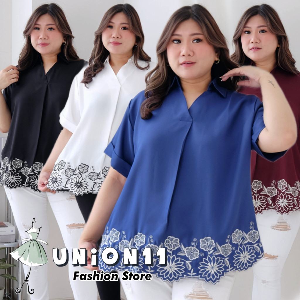 [𝗗𝘆𝗻𝗮𝗿𝗮]  KEMEJA JUMBO XXXXL WANITA LD 130 /  ATASAN JUMBO WANITA LD 130 / KEMEJA WANITA JUMBO LD 13