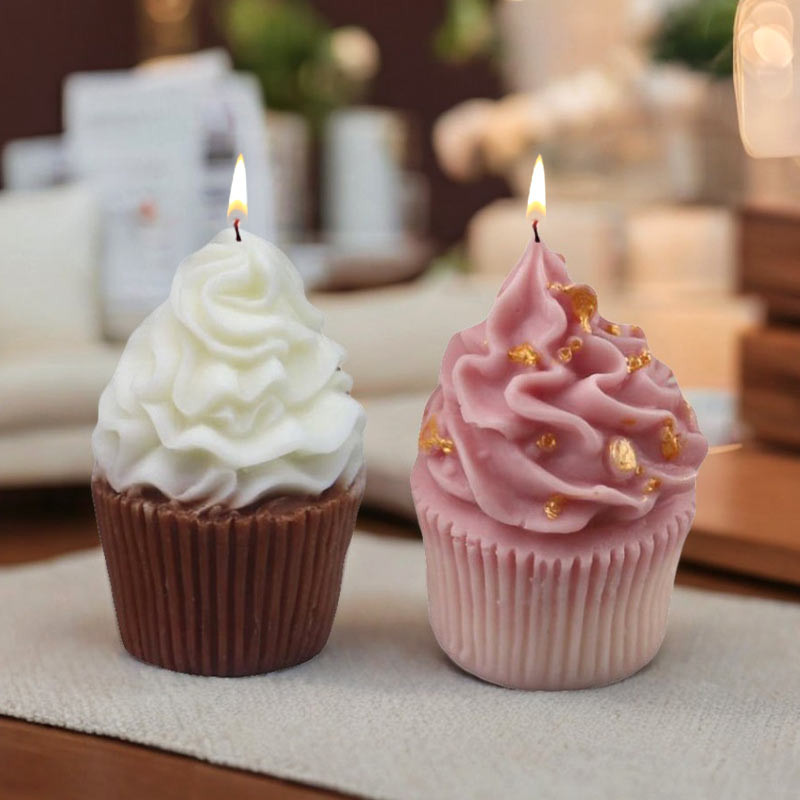 

1 piece, simulated ice cream cone model homemade aromatherapy candle ornaments Mu Si cake silicone mold.