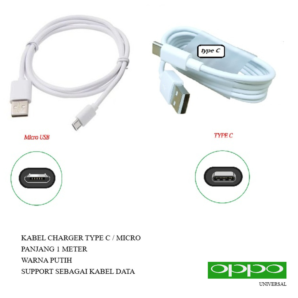 Usb C & micro kabel charger oppo R17 (CPH1879 / PBEM00) - oppo R17 NEO / RX17 NEO (CPH1893) - R17 PR