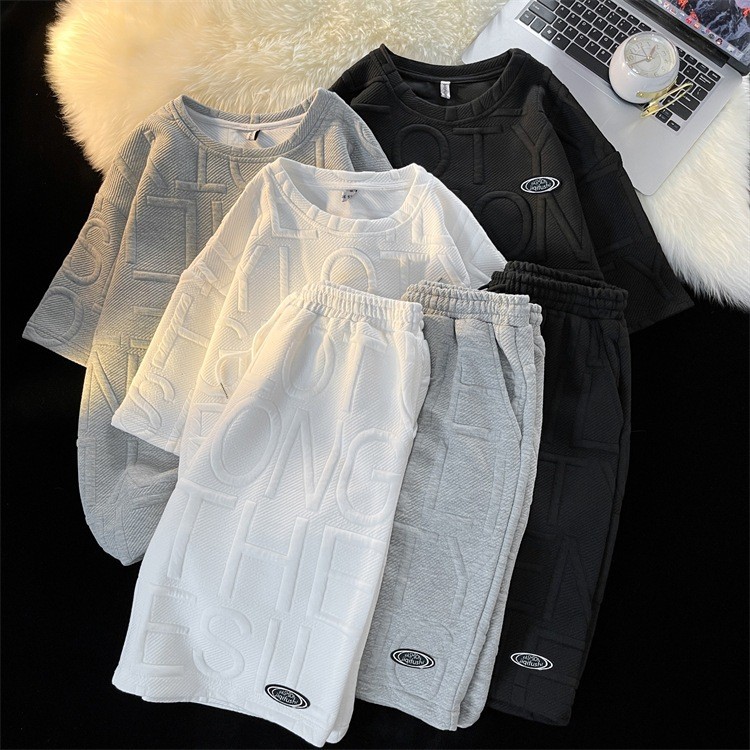 XOPIURTZY kaos pria kaos oversize pria Baju Setelan Pria Celana pendek pria baju set pria distro kao