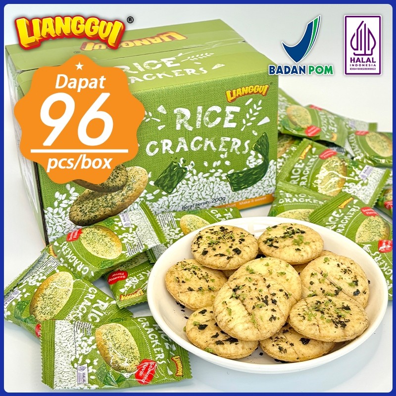 

Lianggui Nori Rice Crackers Cemilan Renyah Rasa Rumput Laut Snack Viral Cocok untuk Kantor Keluarga