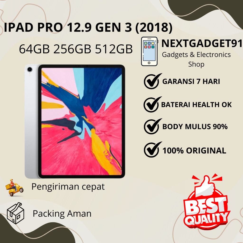 Ipad Pro 12.9 64GB 128GB 256GB 512GB 1TB Wifi Second Original FULLSET - NEXTGADGET91