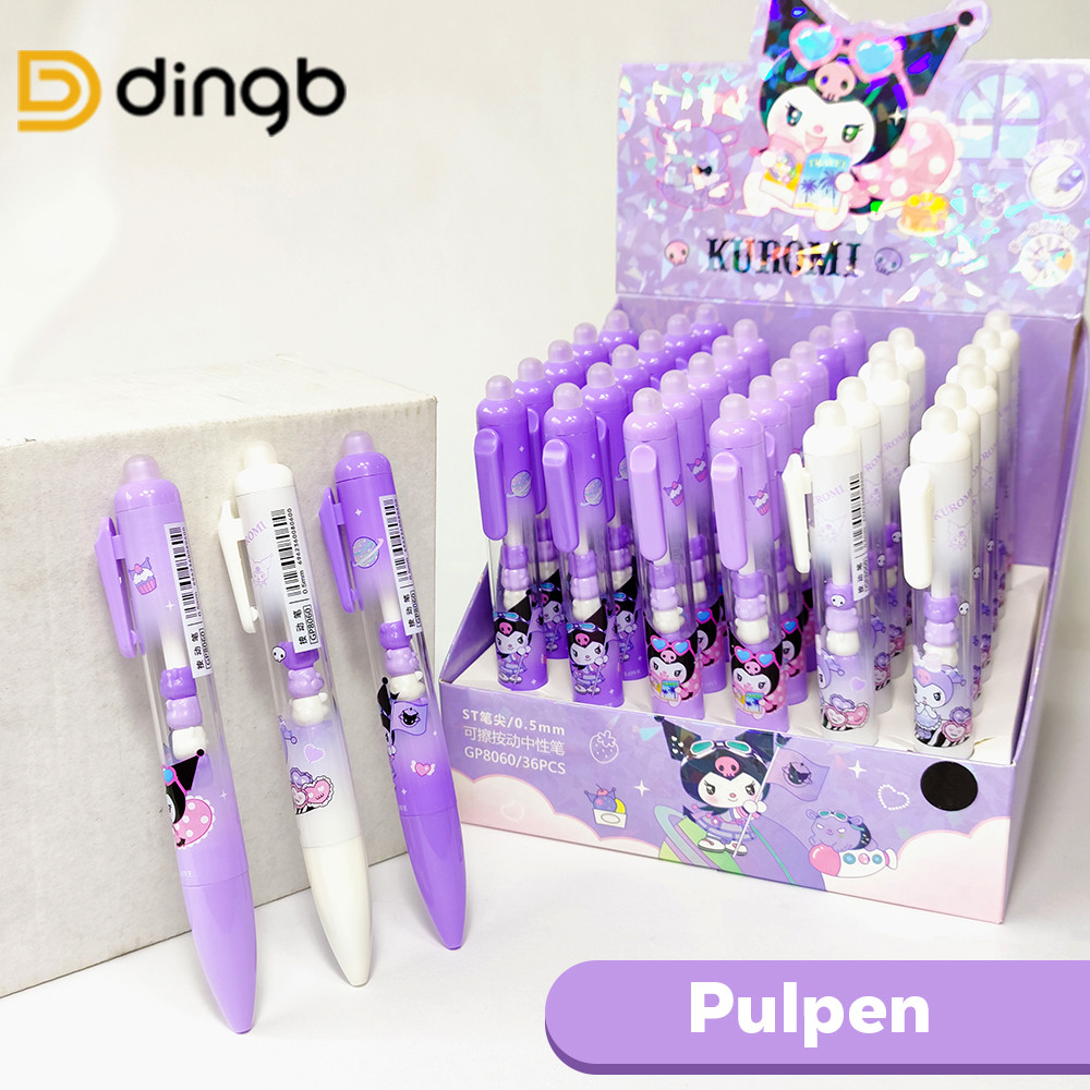 

DINGB Pulpen Gel Erasable 0.5mm Karakter Lucu – Kuromi, Astronaut, Lakutu, Stitch, Capybara