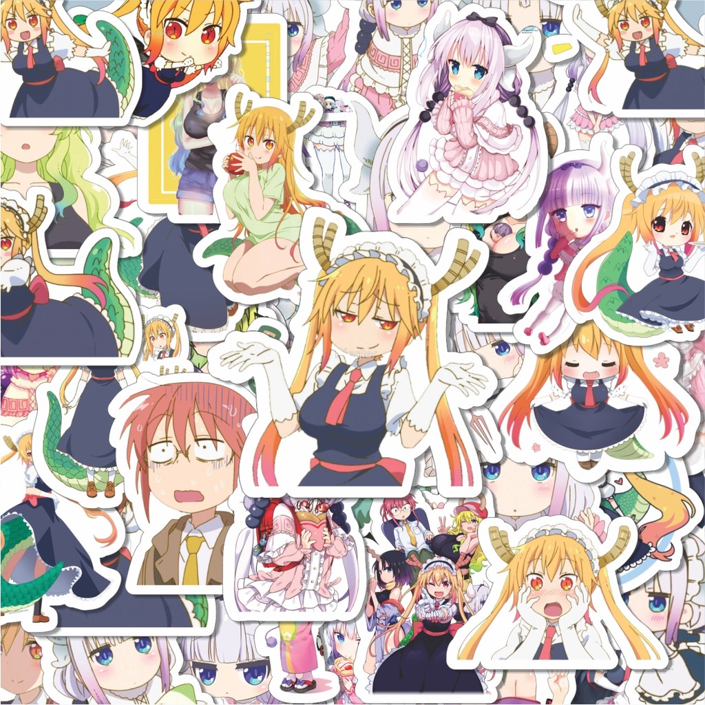 

100PCS Lucu Stiker Anime Series Miss Kobayashi's Dragon Maid Karakter Mix 2 Stiker Aesthetic Stiker Anti Air Stikers Berperekat Waterproof sticker decal buat Motor Helm Buku Journal Koper Casing HP Laptop Botol Minum Hadiah anak