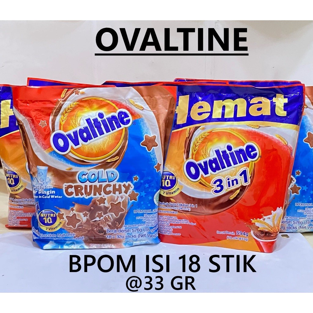 

Ovaltine 3in1 Susu Bubuk Coklat 18 Stik dan Cold Crunchy Susu Bubuk Minuman Coklat