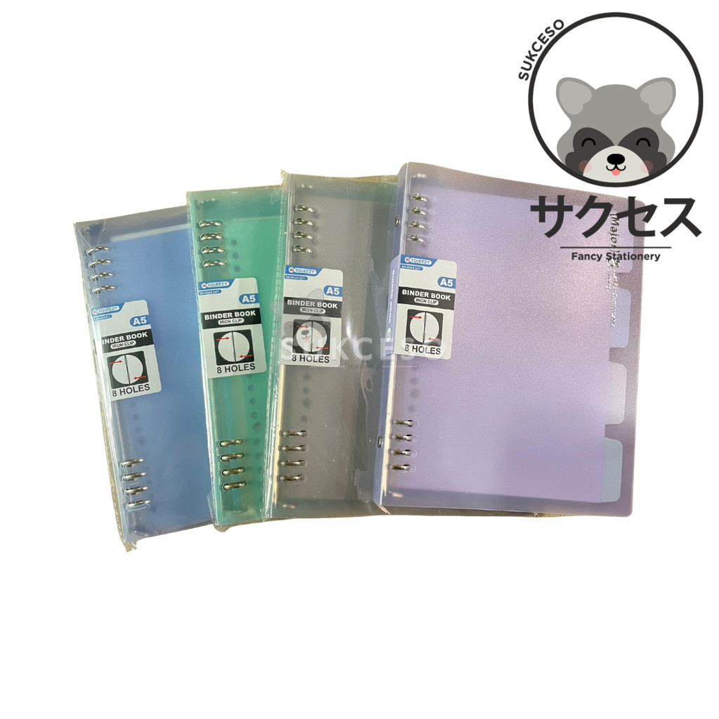 

Squeezy Binder Book Binder Transparan Warna Pastel A5 8 Holes BN-SQA5-3271