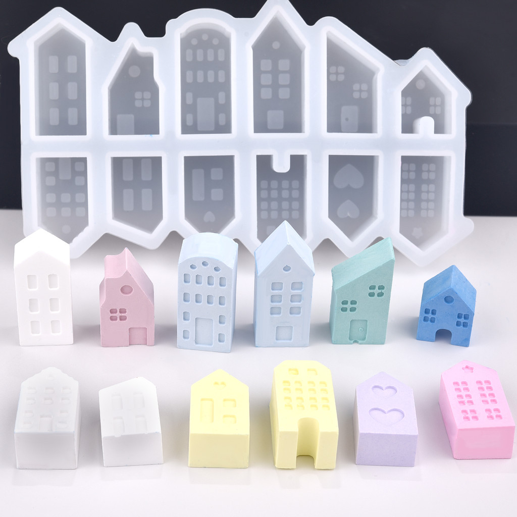 

DIY House Atmosphere Decoration Lighting House Ornament Silicone Molds DIY Gypsum European Style Pendant Resin Mold Handicrafts