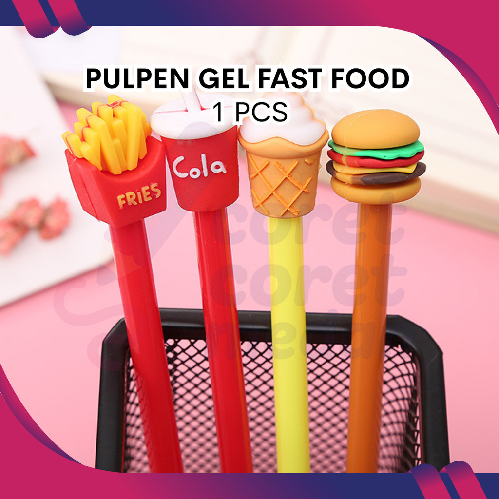 

PULPEN GEL KARAKTER MOTIF FAST FOOD CUTE PER PCS